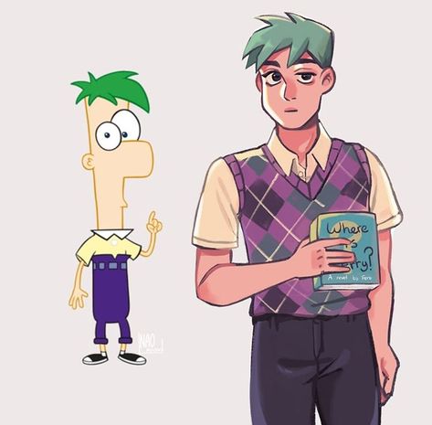 Phineas And Ferb Fanart, Ferb Fanart, Candace And Jeremy, Phineas And Ferb Memes, Phineas E Ferb, Bendy Y Boris, Perry The Platypus, Phineas Y Ferb, Cartoon As Anime