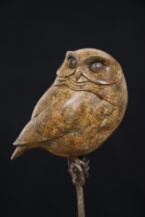 Bronze Little Owl | Adam Binder Sculptures Owl Sculpture, Wildlife Artists, African Elephant, Large Animals, Lost Wax, Animal Sculptures, Brown Dress, Bronze Sculpture, Natural World