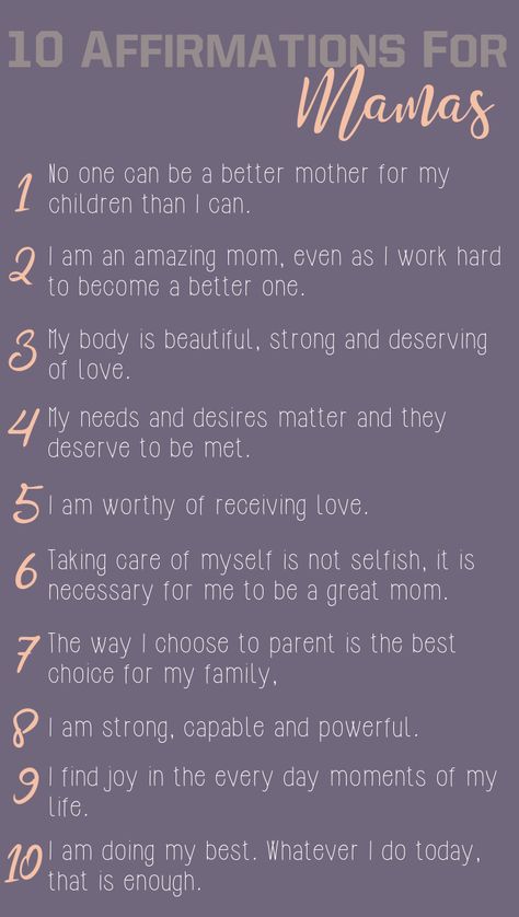 Mom Positive Affirmations, Mom Self Love Quotes, Your Doing Good Mom Quotes, Mama Knows Best Quotes, Parent Affirmations Mom, Daily Affirmations For Stay At Home Moms, Positive Motherhood Affirmations, Positive Mama Quotes, Positive Affirmation For Moms