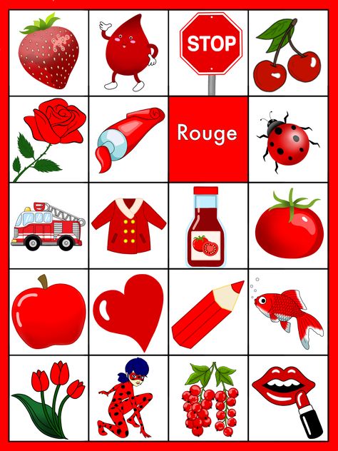 Things That Are Red, Color Chart For Kids, Toddler Color Learning, Mummy Crafts, Sorting Colors, Preschool Activities Printable, French Activities, Pre Writing Activities, Montessori Toddler Activities