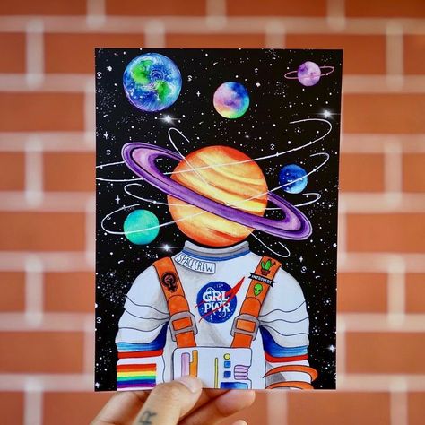 Arte Hippy, Robin Art, Planet Painting, Space Drawings, Canvas For Beginners, Shop Space, Trippy Painting, Hippie Painting, Small Canvas Paintings