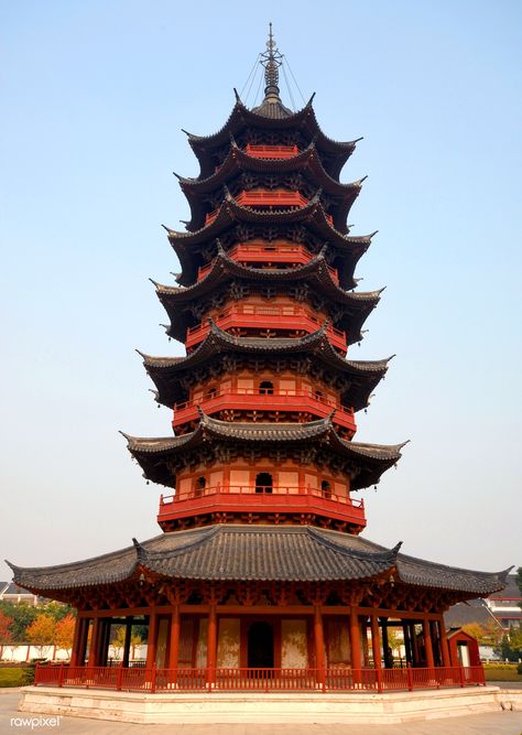 Ruiguang Ta (Pagoda), dating from the 3rd Century AD, Suzhou, China. | premium image by rawpixel.com China Building, Rural China, Chinese Buildings, Pagoda Temple, Chinese Pagoda, Suzhou China, About China, Asian Architecture, Luoyang