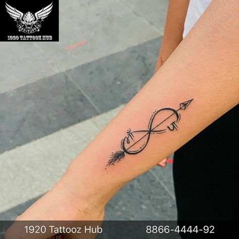 Infinity Arrow Tattoo, Mens Arrow Tattoo, Heart With Infinity Tattoo, Meaning Of Arrow Tattoo, Arrow Tattoos For Women, Tattoo Arrow, Infinity Tattoo Designs, Arrow Tattoo Design, Tattoo Meanings