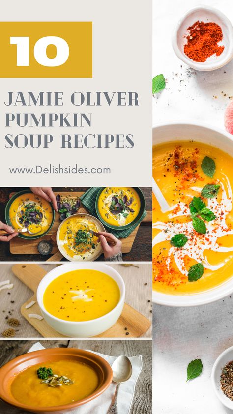 10 Best Jamie Oliver Pumpkin Soup Recipes Jamie Oliver Soup Recipes, Jamie Oliver Soup, Best Pumpkin Soup, Pumpkin Soup Recipes, Pumkin Soup, Pumpkin Apple Soup, Slow Cooker Pumpkin Soup, Butternut Soup, Pumpkin Bowls