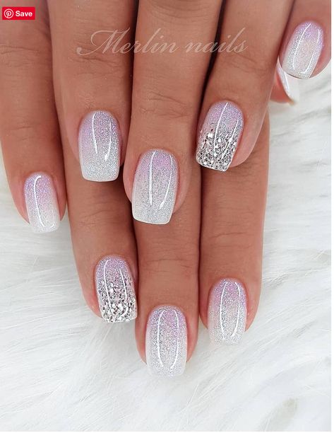 Dream Wedding Nails, January Nails, Nail Colors Winter, Accent Nail, Stylish Nails Designs, Cute Gel Nails, Bride Nails, Winter Nail Designs, Nail Designs Glitter