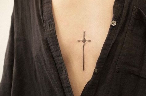 Cross Swords Tattoo Design, Cross Chest Tattoo Female, Ca Tattoo, And Tattoo, Tattoo People, Chest Tattoo, Tattoos And Piercings, Tattoo Design, Design Illustration