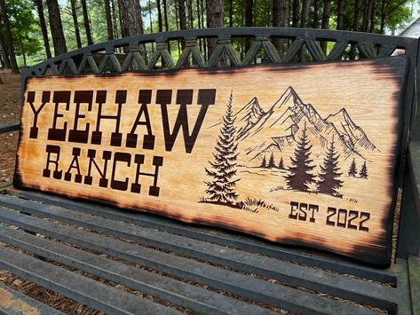 Ranch Homestead, Wood Cabin Signs, Aspen Cabin, Wood Cabin, Established Family Signs, Cabin Signs, Camping Signs, Established Sign, Getaway Cabins