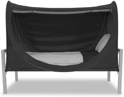 Black Beds, Bed Tents, Bed Fort, Bed Drapes, Small Space Hacks, Tent Bed, Floor Bed Frame, Black Bed, Foam Bed