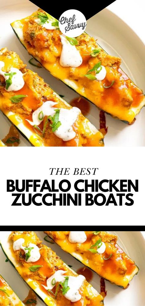 Save this recipe for The Best Easy Buffalo Chicken Zucchini Boats! Combining the zesty flavors of buffalo chicken with the freshness of zucchini, these Buffalo Chicken Zucchini Boats are not only delicious but also packed with nutrients! Whether you’re looking for a low-carb dinner option or a creative way to use up zucchini, these zucchini boats are sure to become a family favorite. Follow Chef Savvy for more Zucchini Dinner Recipes! Buffalo Chicken Zucchini Boats, Buffalo Chicken Zucchini, Use Up Zucchini, Zucchini Dinner, Zucchini Boats Recipe, Zucchini Dinner Recipes, Best Zucchini Recipes, Honey Chipotle Chicken, Zucchini Boat Recipes