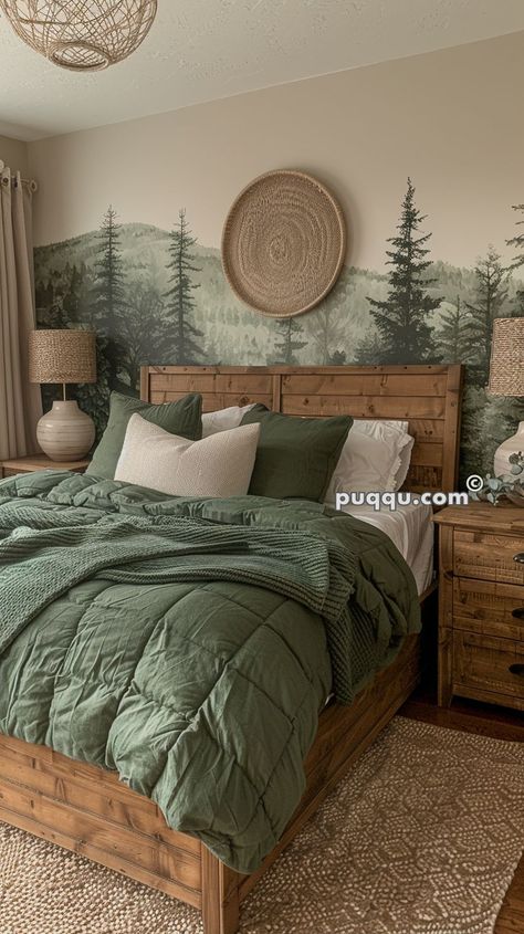 Green Comforter, Bedroom Remodel, Bedroom Green, Remodel Bedroom, Future Home Ideas, Dream Home Ideas, Room Inspiration Bedroom, Bedroom Themes, Dream House Decor