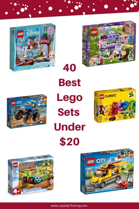 40 Lego Sets Under $20 - Great gift ideas for kids! Love ways to get Legos for cheap. #legos #giftsforkids #legosets Gifts For Lego Lovers Adults, Personalized Lego Gifts, Portable Lego Kit, Personalized Lego Figures, Cheap Lego, Lego Gift Sets Walmart, Disney Lego Sets, Best Lego Sets, Lego Friends Sets