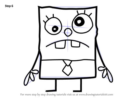 Learn How to Draw DoodleBob from SpongeBob SquarePants (SpongeBob SquarePants) Step by Step : Drawing Tutorials Easy Drawings Of Spongebob, Spongebob Simple Drawing, Cartoon Characters To Draw Easy, Sponch Bob Drawing, Spung Bob Drawing, Spongebob Sketches Easy, Easy Cartoon Drawings Spongebob, Spongebob Doodle Art, Spongebob Line Art