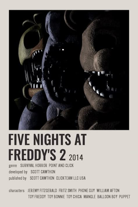 Freddy Toys, Film Posters Minimalist, Polaroid Poster, Fnaf Wallpapers, Fnaf 1, Fnaf Movie, Movie Poster Wall, Poster Room, Freddy Fazbear