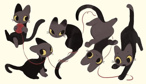 Disney Cats, Cat Doodle, Cat Character, Illustration Character Design, Cat Illustration, Black Cats, Cat Drawing, Cute Doodles, 귀여운 동물