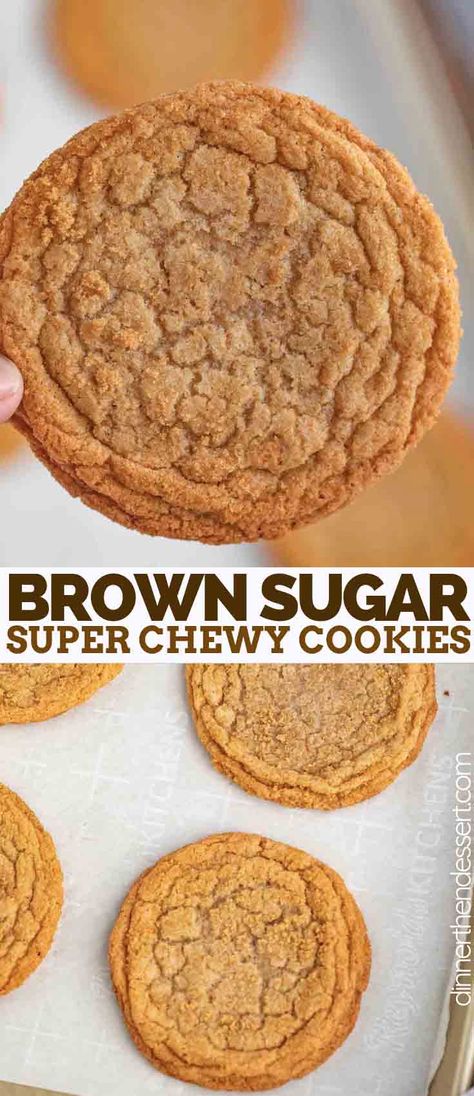 Brown Cookies, Brown Sugar Cookie Recipe, Jul Mad, Brown Sugar Cookies, Dark Brown Sugar, Chewy Cookies, Köstliche Desserts, Easy Cookie Recipes, Chewy Cookie