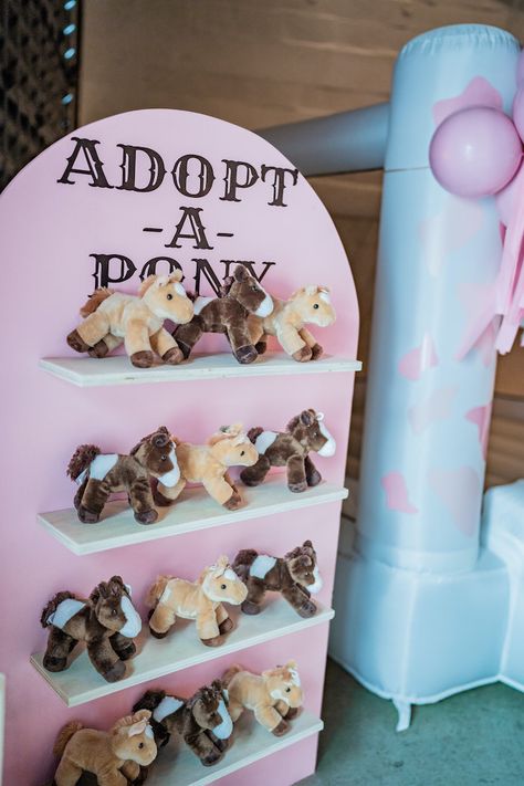 Barbie Farm Birthday Party, Adopt A Pony Station, Farm Animals 1st Birthday Party, 3rd Cowgirl Birthday Party, Adopt A Pony Birthday Party, Horse Themed First Birthday Party, Farm Third Birthday Party Girl, 1st Cowgirl Birthday Party, Wild West First Birthday Girl