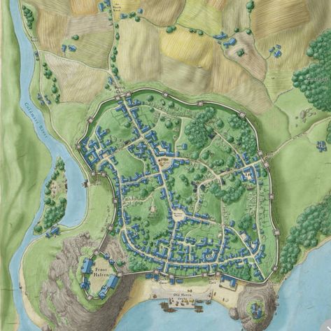 Cartographers Guild, Fantasy City Map, Village Map, Dnd World Map, Fantasy Town, Fantasy World Map, Medieval City, Tabletop Rpg Maps, Fantasy Maps