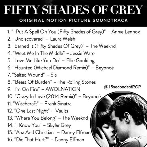 Dance Music Playlist, Song List, Love Me Like, Music Mood, Mood Songs, 50 Shades Of Grey, Song Playlist, Fifty Shades Of Grey, Romance Movies