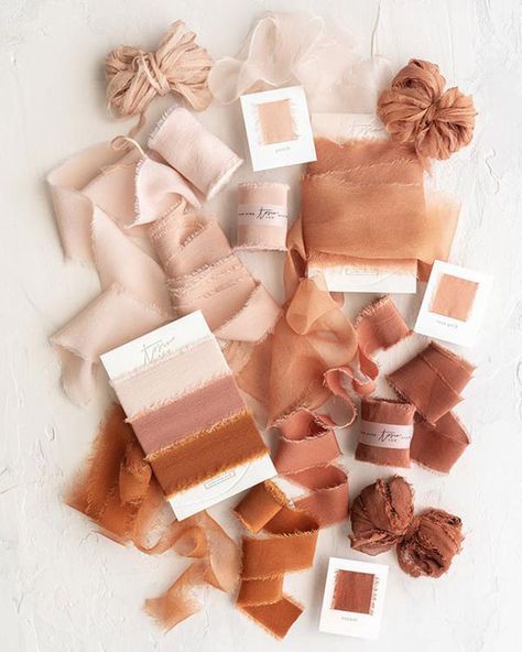 Wedding Palette, Wedding Color Palette, Champagne Wedding, Color Inspo, Wedding Color Schemes, Color Textures, Vibrant Orange, Color Themes, Silk Ribbon