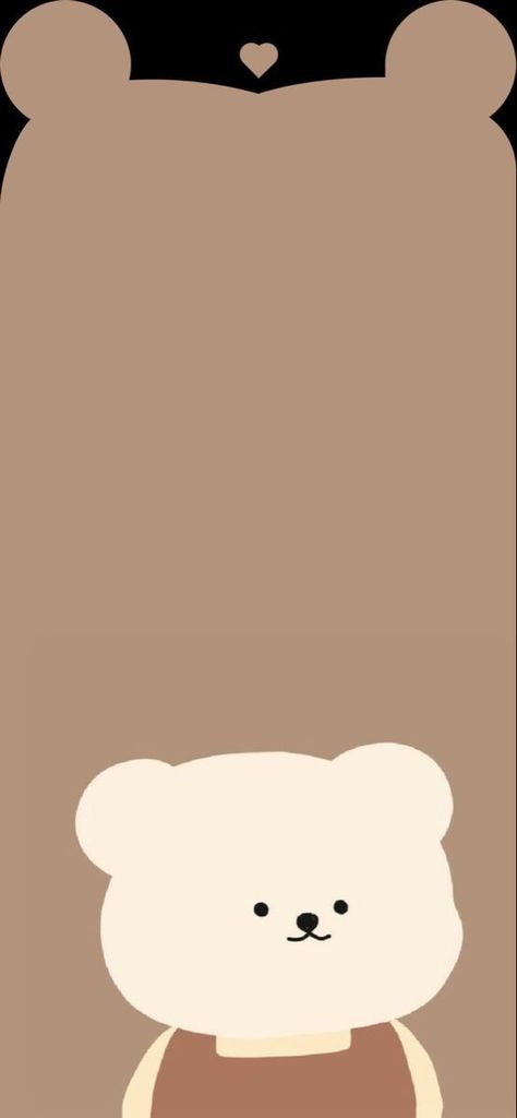 Wallpaper With Ears, Bear Lockscreen, Brown Bear Wallpaper, Ear Wallpaper, Cute Mobile Wallpapers, Iphone Lockscreen Wallpaper, Iphone Wallpaper Sky, Iphone Wallpaper Kawaii, Wallpaper Doodle