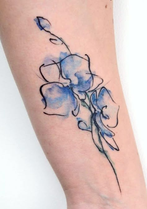 80+ Orchid Tattoos: Meanings, Tattoo Designs & Ideas Blue Orchid Minecraft, Tattoos Orchid, Blue Orchid Tattoo, Watercolor Orchid Tattoo, Orchid Tattoo Meaning, Minecraft Tattoo, Orchid Tattoos, Orchid Watercolor, Mum Tattoo