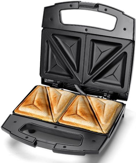 Aigostar 800W Sandwich Toaster and Deep Fill Toastie Maker, 2 Slice Sandwich Maker with Non-Stick Plates, Stainless Steel, Easy Clean - Lamo 30RUE : AmazonSmile: Home & Kitchen Kitchen Counter Storage, Breakfast Machine, Grill Sandwich Maker, Sandwich Toaster, Bread Makers, Stainless Steel Panels, Hot Sandwich, Sandwich Maker, Hot Plates