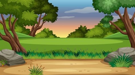 Premium Vector Background, Easy Scenery Drawing, Forest Cartoon, Photoshop Backgrounds Backdrops, Free Vector Backgrounds, Cartoon Trees, Nature Background Images, Cartoon House, Blur Photo Background