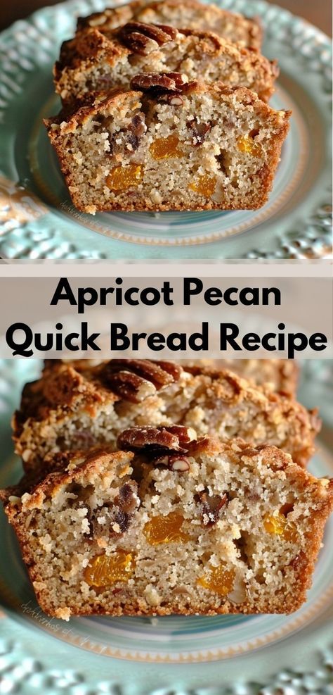 Craving a new bread recipe? This Apricot Pecan Quick Bread Recipe is perfect! Simple and delicious, it’s great for creating unique breakfast or dinner ideas. Apricot Nut Bread Recipe, Apricot Bread Recipe, Apricots Recipes, Pecan Quick Bread, Apricot Bread, Pecan Bread Recipe, Fresh Apricots, Date Nut Bread, Quick Bread Recipe