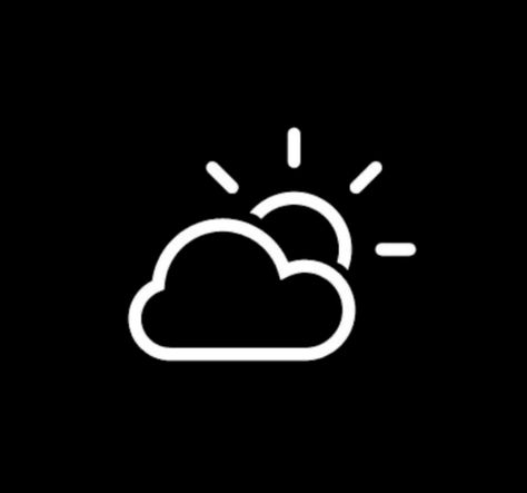 Weather Icon, Black App, Weather Icons, Weather News, Black Icon, Black And White Aesthetic, Phone Icon, Iphone Icon, App Icon Design