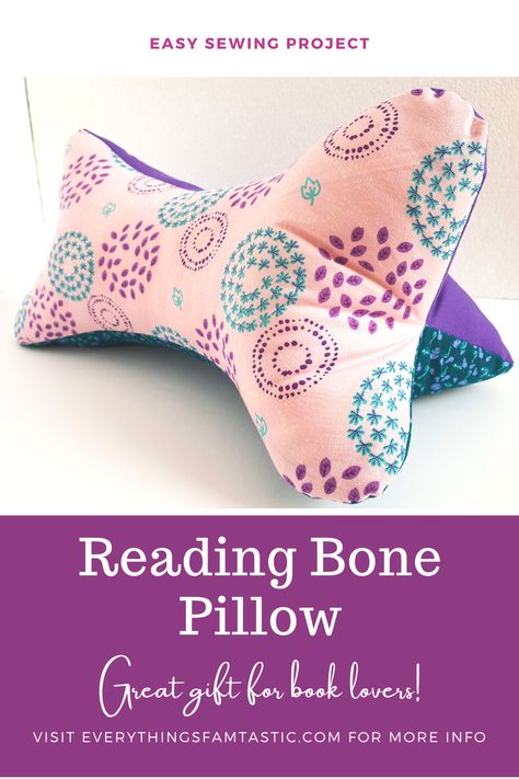 If you're looking for a quick and easy sewing project to make for yourself or as a gift, look no further than this tutorial for a handmade neck pillow. This pillow is perfect for reading in bed or relaxing on the couch, and it makes a great gift for book lovers or anyone who could use a little extra comfort. Head to Everything's Famtastic to find out more! | sewing pattern | sewing kit | reading pillow | sewing with cotton | leseknochen | diy gift | wohnzimmer idee | #sewing #pillowpattern #gift Lumbar Pillow Sewing Pattern, Reading Pillow Diy, Reading Pillow Pattern Free, Neck Pillow Pattern, Reading Pillow With Arms, Bone Pillow, Travel Pillow Pattern, Sewing Beginners, Pillow Sewing