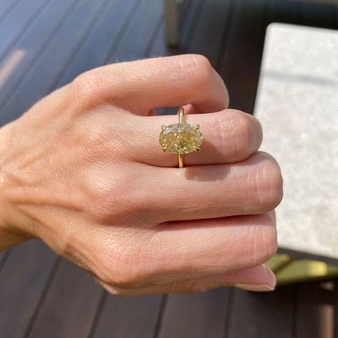 Canary Engagement Ring, Canary Diamond Ring, Canary Yellow Diamonds, Quarter Ring, Picture Love, Yellow Diamond Ring, Engagement Ring Yellow Gold, Yellow Diamonds Engagement, Hidden Halo Ring