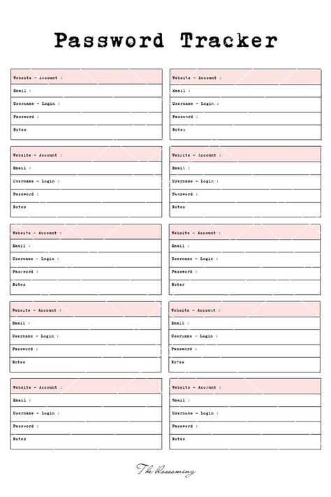 Are you having trouble remembering your password or username on ? I know, me too. And according to the experts, it's not a good idea to use the same password for everything you do online. With this printable and digital password tracker you can get organize and make sure to use a secure password on every website you log in. It is available in 10 differents colors and you can download it instantly this pdf files and reuse as many times as you wish ! Let us know if it was helpful ! Cute Passwords Ideas, Password Ideas, Printable Password Tracker, Good Passwords, Password Organizer, Free Printables Organization, Password Tracker, Password Keeper, Password Log