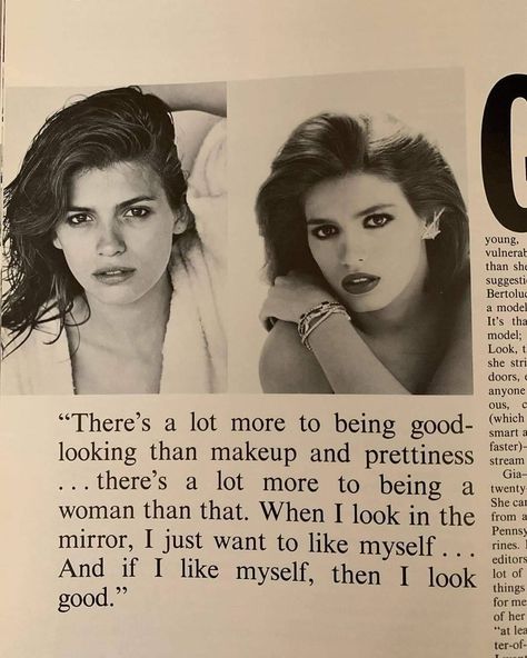 Gia Model, I Like Myself, Emily Weiss, Gia Carangi, Stream Of Consciousness, Drive Me Crazy, Being Good, Makeup Tutorials, Look In The Mirror