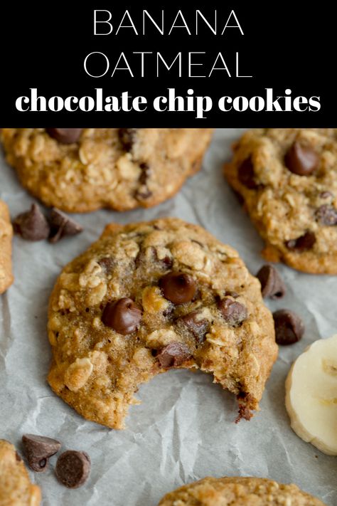 Recipes For Old Bananas, Oatmeal Cookies Gluten Free, Banana Oatmeal Chocolate Chip Cookies, Banana Oatmeal Chocolate Chip, Oatmeal Cookies Recipes Easy, Oat Chocolate Chip Cookies, Amazing Cookie Recipes, Chocolate Chip Oatmeal Cookies, Oatmeal Cookies Easy