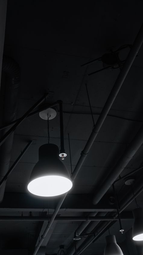 Black Office Ceiling, Black Ceiling Garage, Black Ceiling Paint, Black Industrial Ceiling, Black Ceilings, Brutalism Interior, Office Revamp, Simulator Room, Matte Black Spray Paint