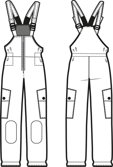 Overalls Technical Drawing, Menswear Design, Technical Design, Iphone Instagram, Flat Sketches, Fashion Design Patterns, Cad File, Fashion Design Sketches, Technical Drawing