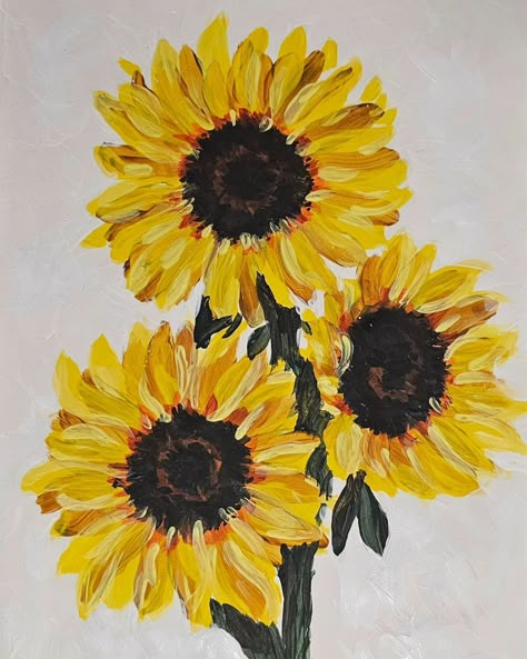 Sunflowers🌻 This time i followed a painting tutorial on youtube, I really love flowers and I plan do paint a lot more in the future. This all I just practice for me. Hope you like it❄️ Day 6/30 #naturepainting #naturepaint #sunflowers #flowerpainting #acrylicpainting #acrylmalerei #Kunst #blumen #artoftheday #art #artgallery #paintingoftheday🎨🎨 #sonnenblumen #naturesbeauty Vase Of Sunflowers Painting, Acrylic Painted Sunflowers, Cute Flower Paintings On Canvas, Sunflower Easy Painting, Sunflower Oil Pastel, How To Paint A Sunflower, Painting Ideas Sunflowers, Simple Sunflower Painting, Sunflower Painting Easy