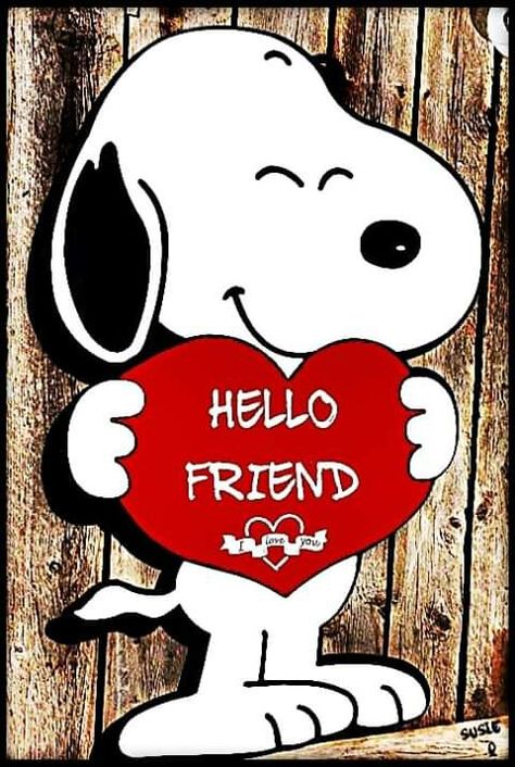 Hello friend Hello Friend Quotes, Hello Snoopy, Hello Friends Images, Happy Snoopy, Good Morning Snoopy, Snoopy Valentine, Special Friend Quotes, Snoopy Dog, Peanuts Charlie Brown Snoopy