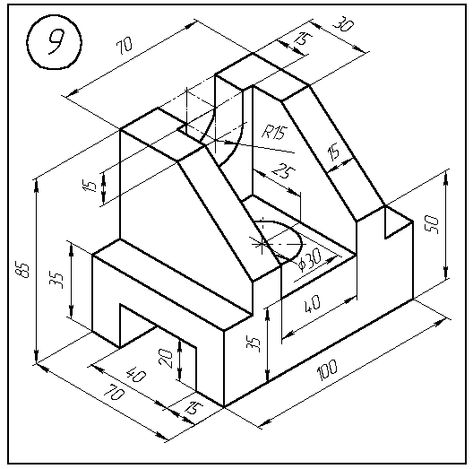 Isometric Drawing Examples, Isometric Drawing Exercises, Autocad Isometric Drawing, Interesting Drawings, Mechanical Engineering Design, Isometric Drawing, Rhino 3d, Geometric Drawing, Drawing Exercises