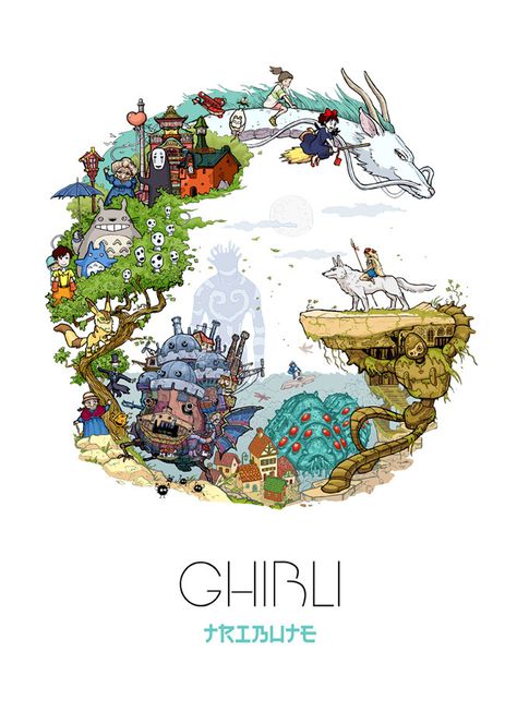 Studio Ghibli Films, Art Studio Ghibli, Ghibli Tattoo, Personajes Studio Ghibli, Ghibli Artwork, Studio Ghibli Movies, Japon Illustration, Studio Ghibli Art, Ghibli Art