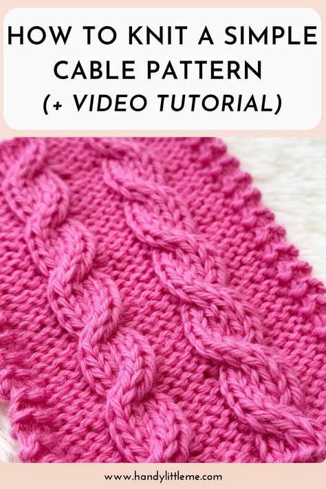 Want to master cable knitting? This beginner-friendly tutorial shows you how to knit a simple cable pattern with easy-to-follow steps. Plus, there's a video tutorial to guide you along—perfect for visual learners! Save this pin for your next project inspiration! How To Cable Knit For Beginners, How To Knit Cables For Beginners, How To Knit Cables, Cable Patterns Knitting Free, Cable Scarf Knitting Pattern Free, Knitting Cables Patterns Free, How To Cable Knit, Knitting Step By Step, Simple Knitting Projects