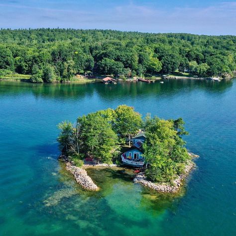 Thousand Island Aerials on Instagram: “Continuing into Lake of the Isles, this is the first island past the narrows. Baileys Island is just barely on the US side, with the end of…” Bolt Castle, Forest Island, Cave Houses, Island Cottage, Cozy Houses, Island Homes, Thousand Island, The Narrows, Dream Mansion