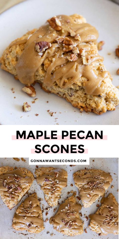 Maple Pecan Scones Pioneer Woman, Maple Pecan Balls, Sourdough Maple Pecan Scones, Molasses Glaze, Maple Pecan Scones, Brunch Scones, Pecan Scones, Oat Scones, Maple Recipes