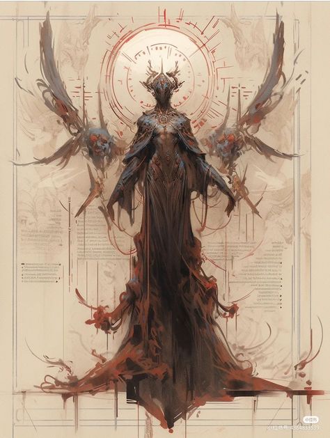 God Of Dreams Art, Dnd Gods Concept Art, Esoteric Art Spiritual, Dnd Gods, Chaos Art, Dark Creatures, Ange Demon, 다크 판타지, Fantasy Creatures Art