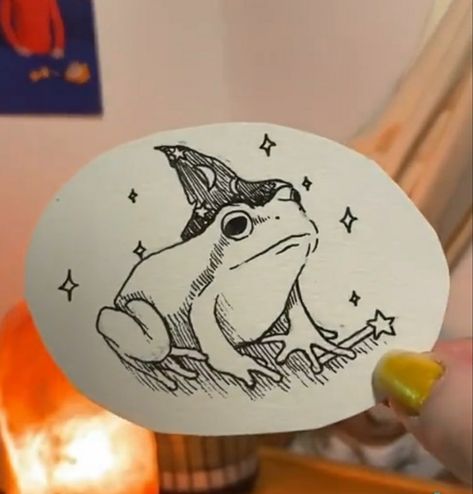 Wizard Frog, Wizard Tattoo, Frog Tattoos, Cartoon Character Tattoos, Witch Tattoo, Handpoke Tattoo, Frog Drawing, Stylist Tattoos, Badass Tattoos