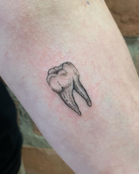 Molar Tooth Tattoo, Human Teeth Tattoo, Wisdom Teeth Tattoo, Small Tooth Tattoo, Molar Tattoo, Wisdom Tooth Tattoo, Yes Tattoo, Tooth Tattoo Ideas, Tooth Tattoos