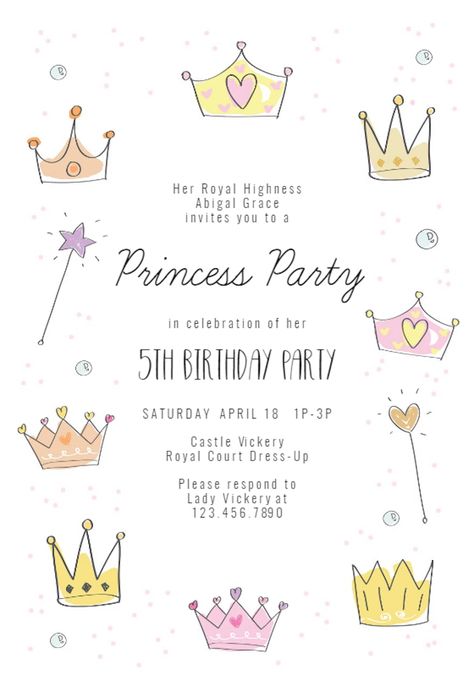 Court Celebration - Birthday Invitation Template (Free) | Greetings Island Prince Birthday Invitations, Princess Birthday Party Invitations, Princess Party Invitations, Birthday Invitation Design, Princess Baby Shower Invitation, Baby Shower Invitations Design, Princess Birthday Invitations, Princess Invitations, Greetings Island