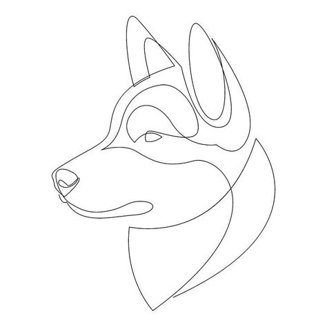 Husky Tattoo Design, Dog Line Art Tattoo, Husky Tattoo, Husky Drawing, Tatoo Dog, Small Wolf Tattoo, Line Art Tattoo, Dog Line Art, Fantasy Tattoos