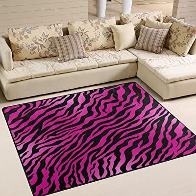 Amazon.co.uk : zebra print Animal Print Carpet, Cow Print Rug, Zebra Print Rug, Black Room Decor, Pink Living Room Decor, Striped Area Rug, Pink Room Decor, Zebra Animal, Pink Living Room