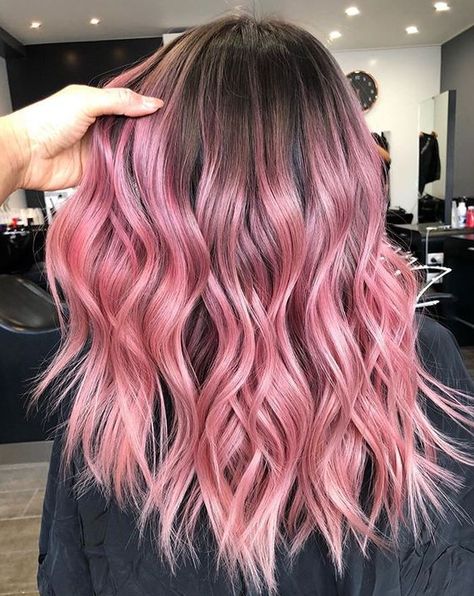 Hair Dye Inspo – Blonde Highlights Hair Color For Brunettes Light Brown Hair - davidreed.co Rose Gold With Shadow Root, Bayalage Brunette Pink, Hair Color Inspo Straight Hair, Bubblegum Hair Color, Pink Hair Inspiration Ombre, Dark Brown Pink Balayage, Pastel Pink Bayalage Hair, Light Brown To Pink Ombre Hair, Blush Pink Balayage